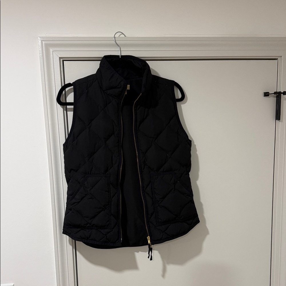 J. Crew Black Quilted Vest